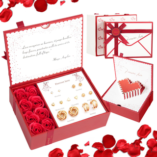 Wholesale Preserved Rose Flower Gifts Box Jewelry Ring Necklace 9 Immortal Forever Eternal Roses Box Valentine's Day Gift