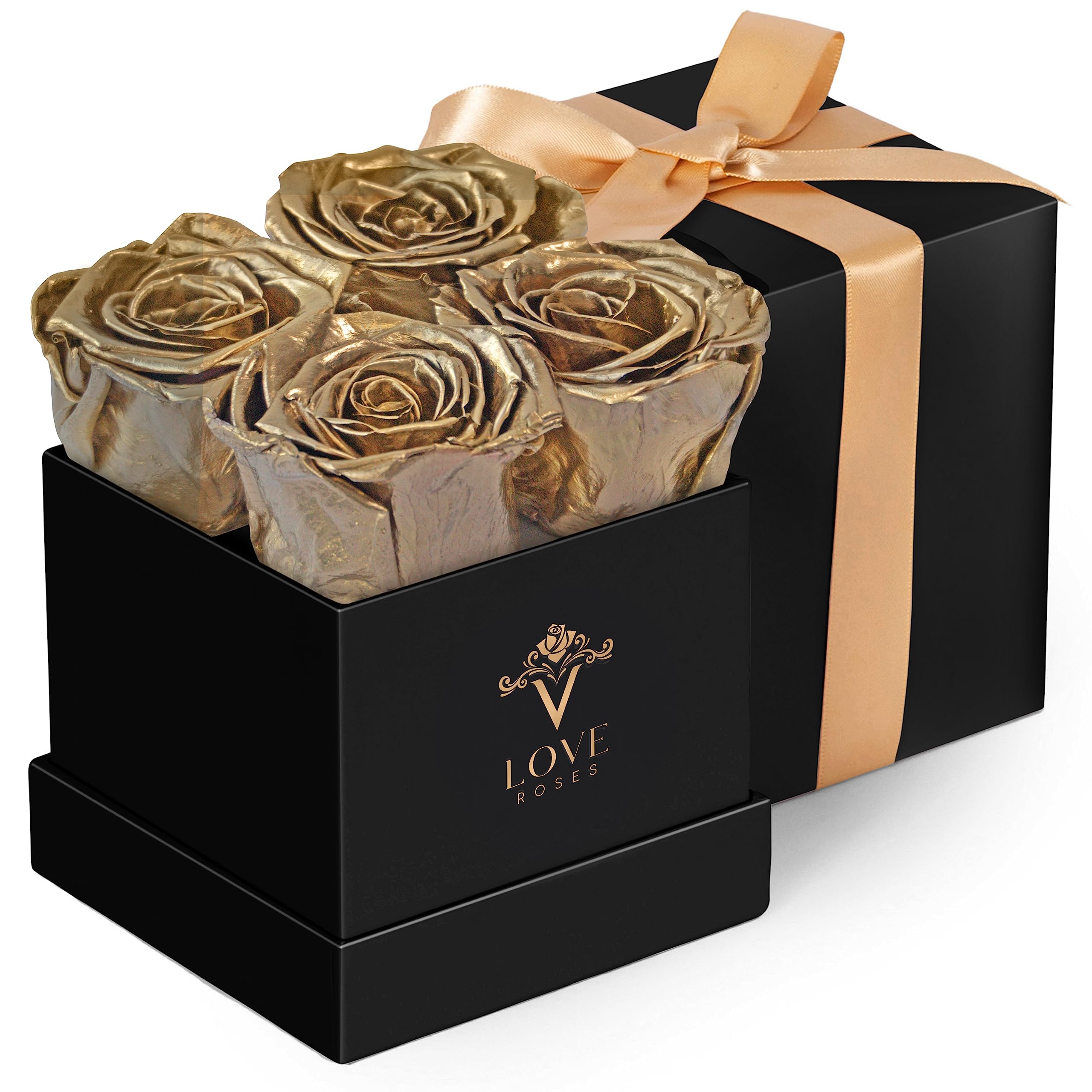 Gift Box Eternal Immortal Roses Flower Head Long Lasting Everlasting Rose Preserved Real Touch Roses In Square Bucket Box