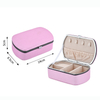 Wholesale Jewelry Storage Box Pu Leather Simple Portable Ring Earrings Necklace Jewelry Box with Mirror 