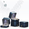 Custom Luxury Plastic Gift Logo Set Velvet Light Up Led Necklace Ring Jewelry Jewellery Packaging Box With Led Light