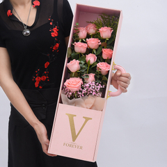 Wholesale Customized Rectangular Rose Flower Gift Box Valentine's Day Mother's Day Flower Box