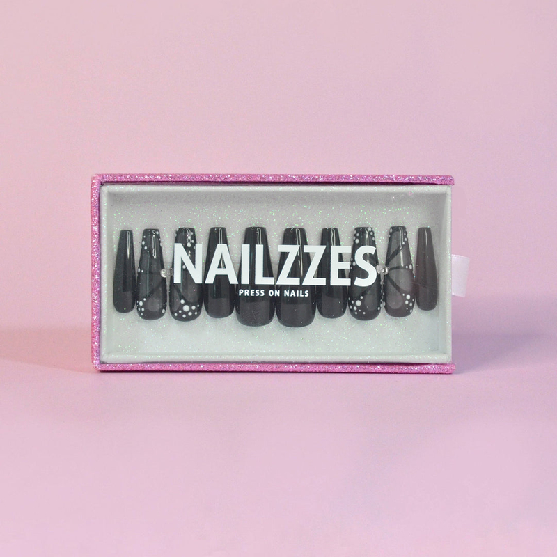 Custom False Nail Package Box Custom Drawer Press on Nails 10 Pcs Packaging Box Transparent Cosmetic Nail Storage Box