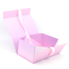 Luxury Bespoke Custom Logo Rigid Cardboard Magnetic Folding Clothing Cosmetic Gift Packaging Boxes With Ribbon Closure For Dress