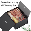 Luxury Custom Magnetic Closure Foldable Paper Shoe Clothing Gift Packaging Box With Ribbon Bow