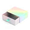 Custom Logo Luxury Holographic Silver Laser Paper Beauty Cosmetics Packaging Gift Box Rigid Cardboard Sliding Drawer Box