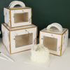 Custom Marble Pattern Portable Cake Box Thicken And Height Double Layer Melaleuca Mousse Cake Gift Packaging Box