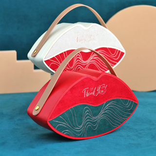 Custom Logo Printing Luxury Cardboard Paper Lip Shaped Lip Gloss Boxes Mouth Shape Lipstick Cosmetic Packaging Box