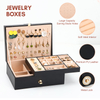New Design Double Layer Earrings Rings Necklace Jewelry Storage Case PU Leather Jewelry Organizer Holder Box For Women Girls