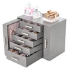 Unique Design Luxury Jewelry Box For Women Huge Jewelry Watch Display Case Mirrored Watches Collection Leather Box Organizer