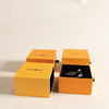 Luxury Small Orange Drawer Paper Cardboard Custom Logo Bracelet Earring Necklace Ring Jewelry Gift Packaging Box Velvet Insert