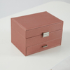 Three-layer Pu Leather Jewelry Organize Box Large Capacity Portable Earrings Rings Necklace Storage Case