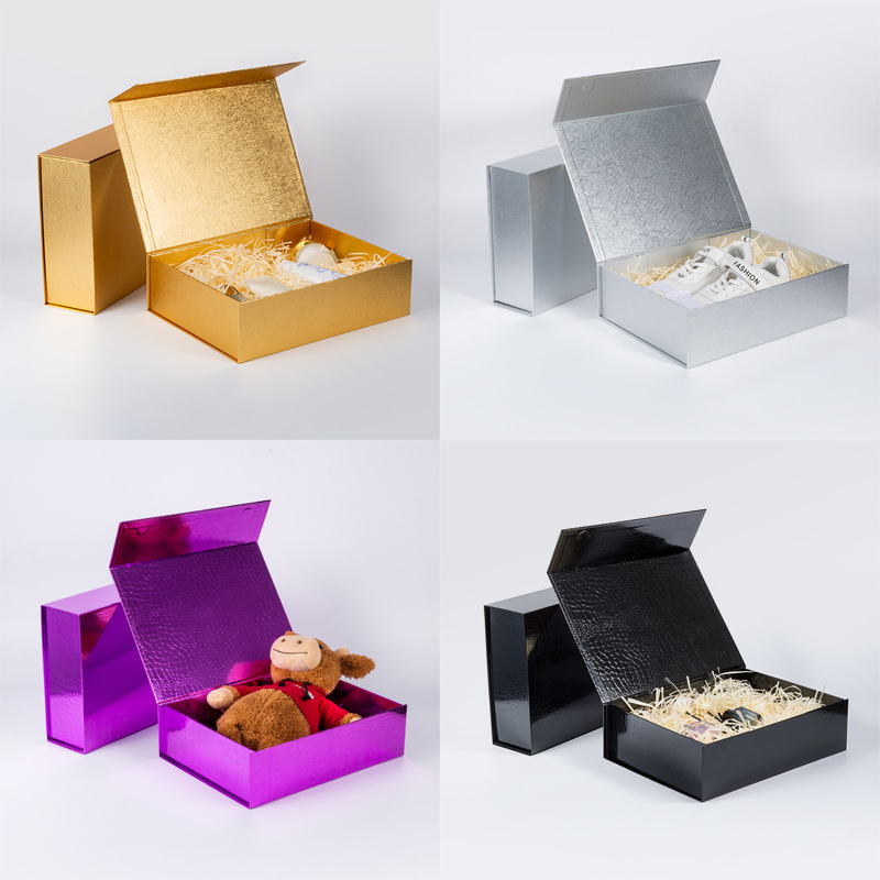 Wholesale Luxury Magnetic Flip Cover Cardboard Paper Cosmetic Gift Packaging Boxes Creative Foldable Clothing Storage Box