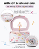 Luxury Pink Round Shape Ballerina Wooden Jewelry Music Boxes Children Jewelry Organizer Box with Mirror For Girls Gifts