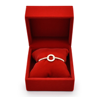 Velvet Bracelet Box Customized Size Small Hinge Bracelet Gift Box with Pillow 