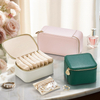 Travel Jewelry Box For Women Faux Leather Jewelry Box With 6 Velvet Jewelry Zipper Pockets Earrings Necklace Rings Storage Box