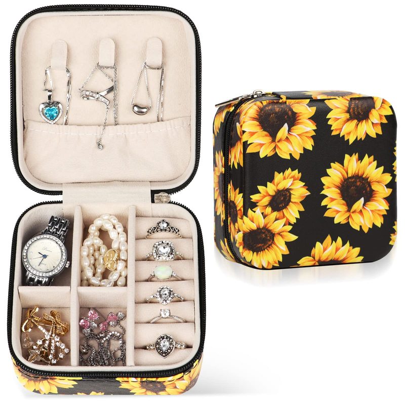 New Style Mini Double Layer Ring Necklace Leather Jewelry Storage Containers Jewelry Travel Case Packaging Boxes Jewelry