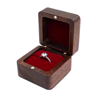 Small Wedding Proposal Ring Box Engagement Ring Holder Gift Handmade Wooden Rustic Lacquered Ring Storage Box For Wedding Day