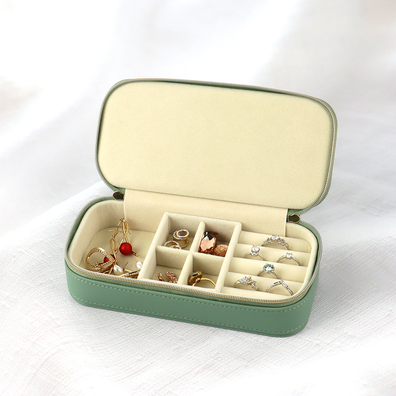 Lady Pu Leather Jewelry Box Storage Box Ring Display Case Portable Jewelry Organizer For Necklaces Joyeros Organizador De Joyas