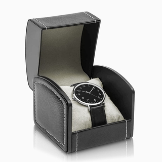 Custom PU Leather Watch Travel Case Portable Square Watch Jewelry Bracelet Holder Organizer Storage Box with Removable Cushion