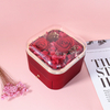Custom Logo Square Acrylic Eternal Rose Flower Jewelry Wedding Birthday Bridesmaid Gift Packaging Box with Clear Lid