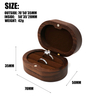 Luxury Oval Walnut Wood Ring Box Wedding Double Couple Ring Jewelry Box Gift Packaging
