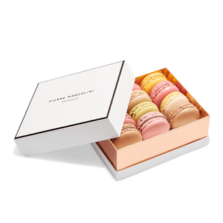 Wholesale Custom Lid And Base 4 6 12 24 Macaron Paper Packaging Box Macaron Gift Box With Plastic For Truffle Chocolate Sweet