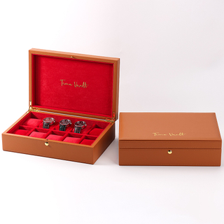 Luxury 10 Slots Leather Watch Display Case Organizer Watch Holder Watch Band Strap Display Storage Box