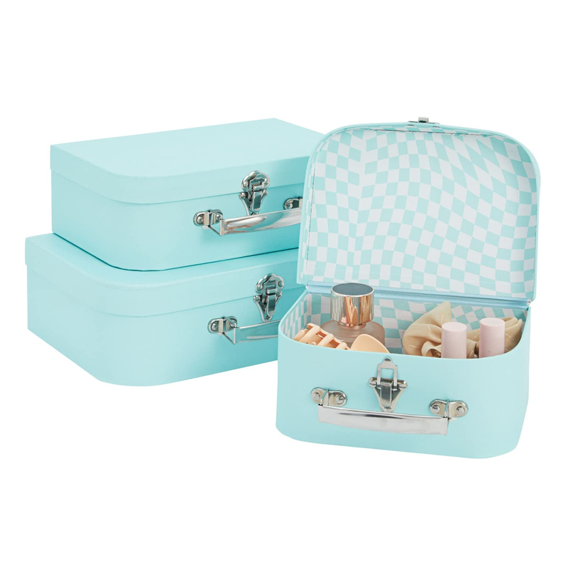 Custom Cardboard Paper Suitcase Gift Box Cardboard Baby Doll Suitcase Packaging Gift Box with Handle Metal Lock