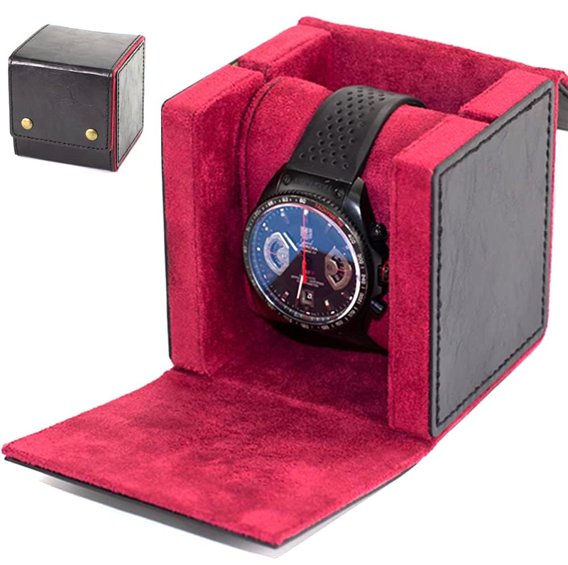 Luxury High Quality Custom Logo PU Leather Packaging Box Single Watch Storage Box with Pillow Insert