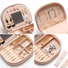 Wholesale Jewelry Case Double-Layer Portable Earrings Lipstick Watch Storage Black Jewelry Box with Mirror