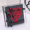 New Arrival Valentine Day Preserved Roses Acrylic Gifts Box Eternal Long Lasting Flower Box with Heart Shape Box