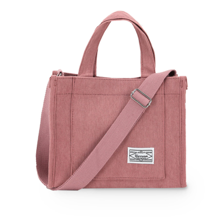 Fashion Women Small Satchel Bag Square Tote Bag, Large Capacity Corduroy Handbags Tote Bag for Work School Travel