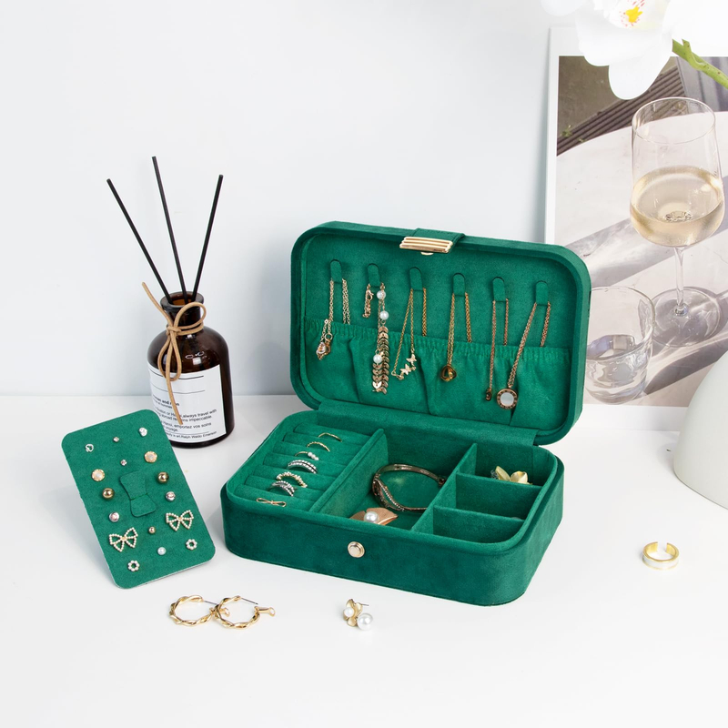 Women Girls Organizer Earring Ear Stud PU Leather Portable Jewel Case Jewelry Packaging Gift Boxes Travel Jewelry Box