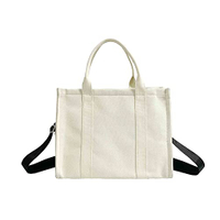White Canvas Tote Shopping Bag Canvas Grocery Cotton Tote Bag Custom Logo Size Printed Eco Friendly Recycled Bag