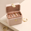 Embroidery Flowers Ring Storage Case Square Velvet Small Jewelry Box Ring Box Custom Mini Travel Organizer Jewelry Box