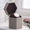 Hexagon Travel Watch Jewels Storage Case Pu Leather Wrist Watch Gifts Dustproof Package Box