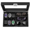 Carbon Fiber Glasses Watch Box Carbon Fiber Watch Box Wood Leather Jewelry Storage Box