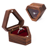 Custom Jewelry Gift Box Fancy Triangle Wooden Ring Box for Wedding with Velvet Foam inside