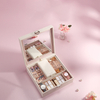 Wholesale Jewelry Packaging Simple Flip-Top Lipstick Luxury Pu Leather Watch Jewelry Box with Large Mirror