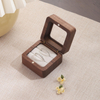 Wholesale Packaging Box Double Ring Box Jewelry Wooden Round Walnut Craft Wood Small Wedding Jewelry Storage Gift Display Case