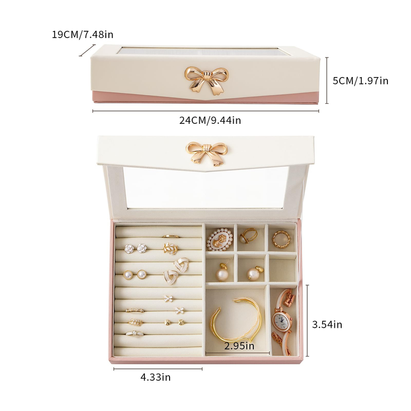 Custom Logo Travel Jewelry Box Portable Ring Velvet Storage Case Jewellery Packaging Velvet Necklace Box