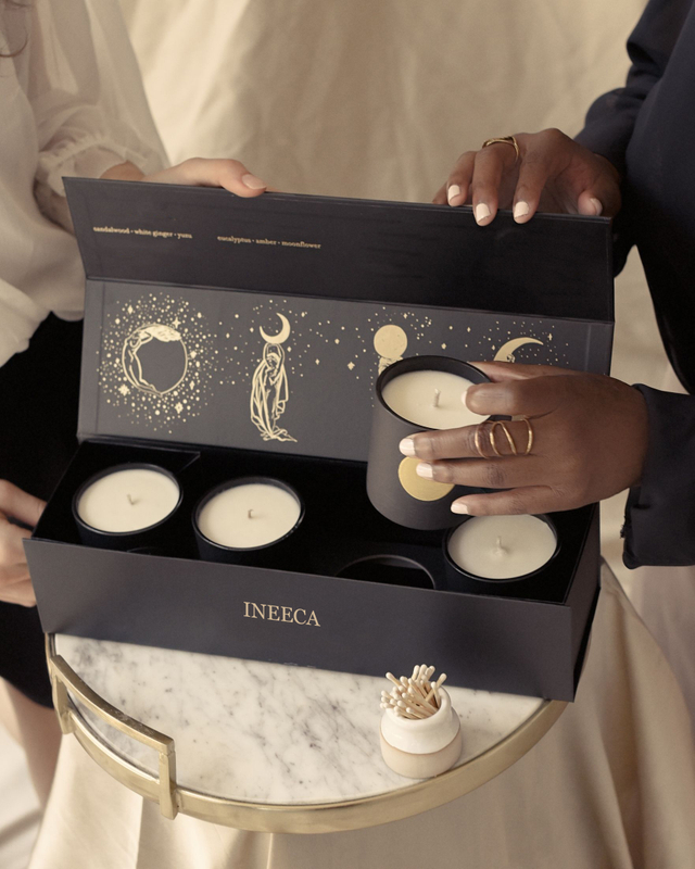 Black Luxury Candle Gift Box Gold Embossed Magnetic Cardboard Paper Packaging Rigid Box for Candle Jar Scented Candle Box