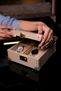 Luxury Leather Colorful Watch Box with Hardware Custom Square Shape Internal Suede Watch Storage Trunk Ladies Watch Set Display