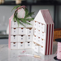 Custom House Shaped Surprise Calendar Box Gel Nail Polish Set Storage Box with 24 Drawer Compartments Advent Calendar Beauty Box