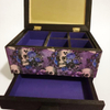 Custom Goth Decorative Skull Jewelry Drawer Organizer Box Purple Lacquered Wood Jewelry Gift Box Packaging with Removable Trays