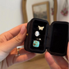 Personalized Classic Black Ring Gift Box Velvet Packaging Jewelry Storage 5 Ring Box Slot Mini Ring Jewelry Box