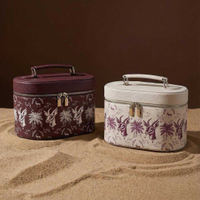 Leather Travel Cosmetic Makeup Tote Bag