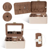 Luxury PU Leather Printed Jewelry Organizer Box Jewelry Ring Boxes For Travel