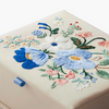 Flip Top Floral Embroidery Box Antique Books Jewelry Mementos Box Wedding Invitation Embroidered Fabric Floral Box