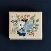 Flip Top Floral Embroidery Box Antique Books Jewelry Mementos Box Wedding Invitation Embroidered Fabric Floral Box